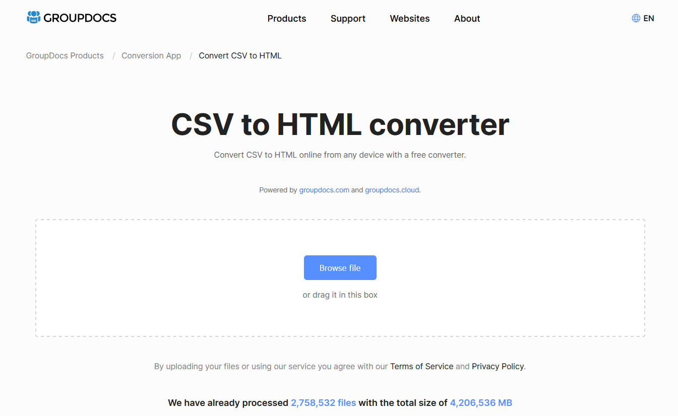 تحويل CSV إلى HTML