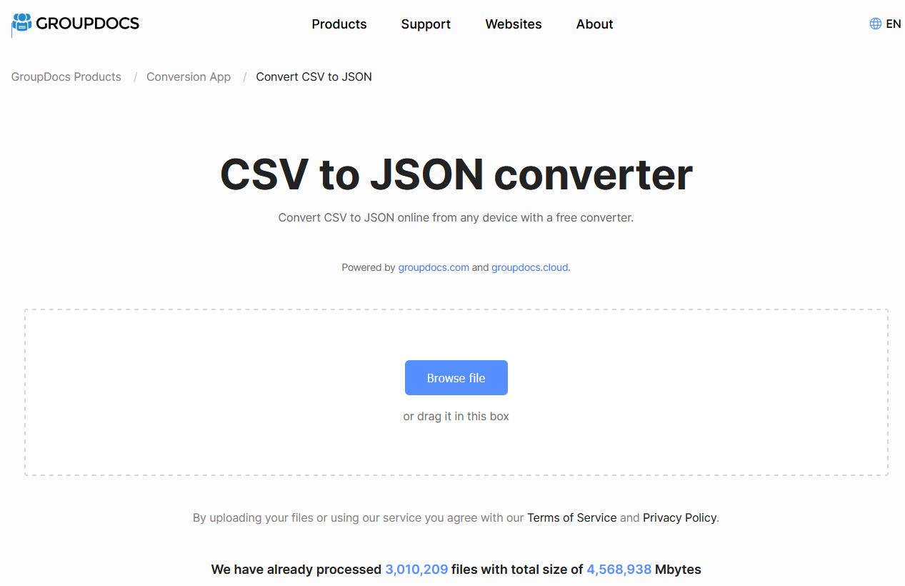تحويل CSV إلى Json