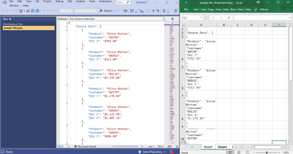 كيفية تحويل JSON إلى Excel Online باستخدام Node.js