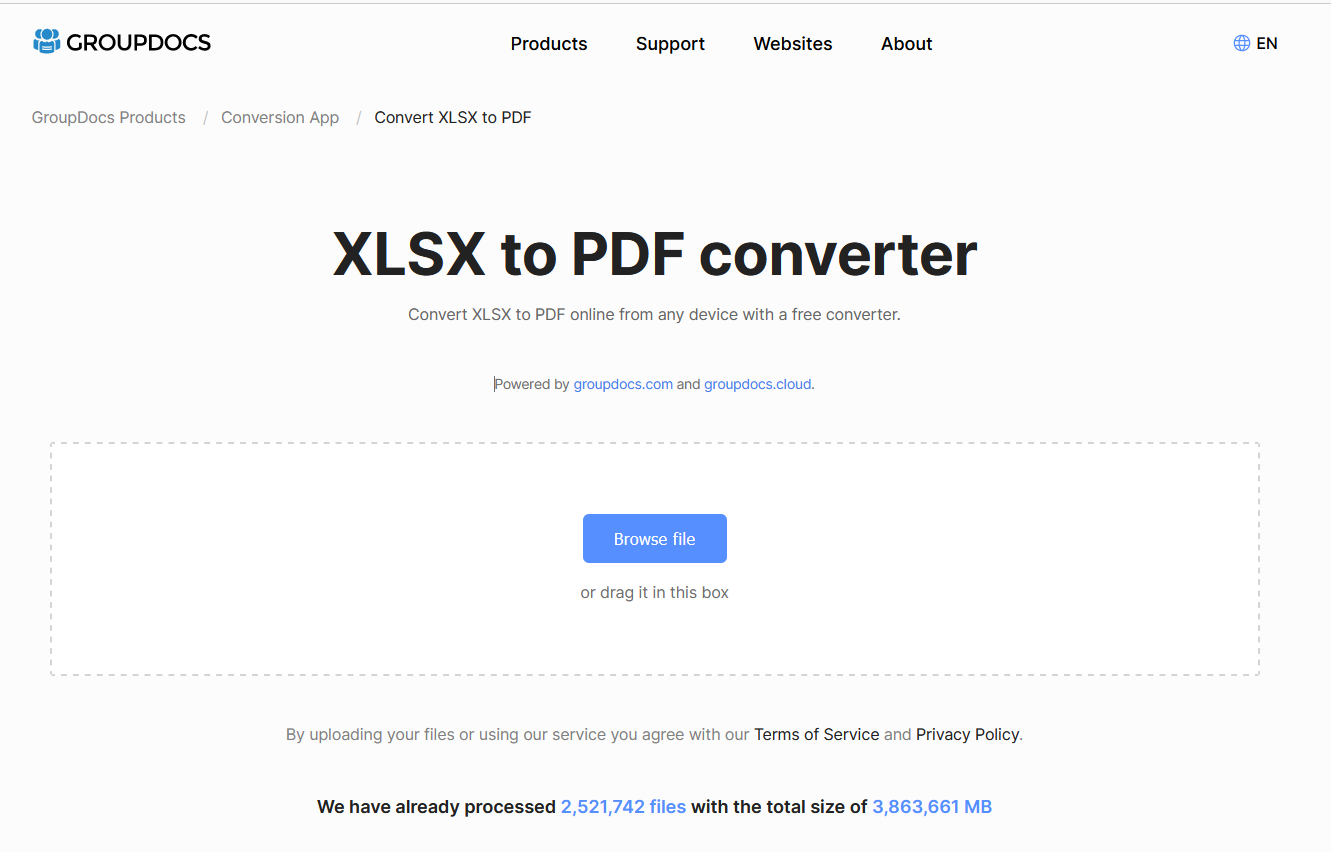 تطبيق xlsx إلى PDF