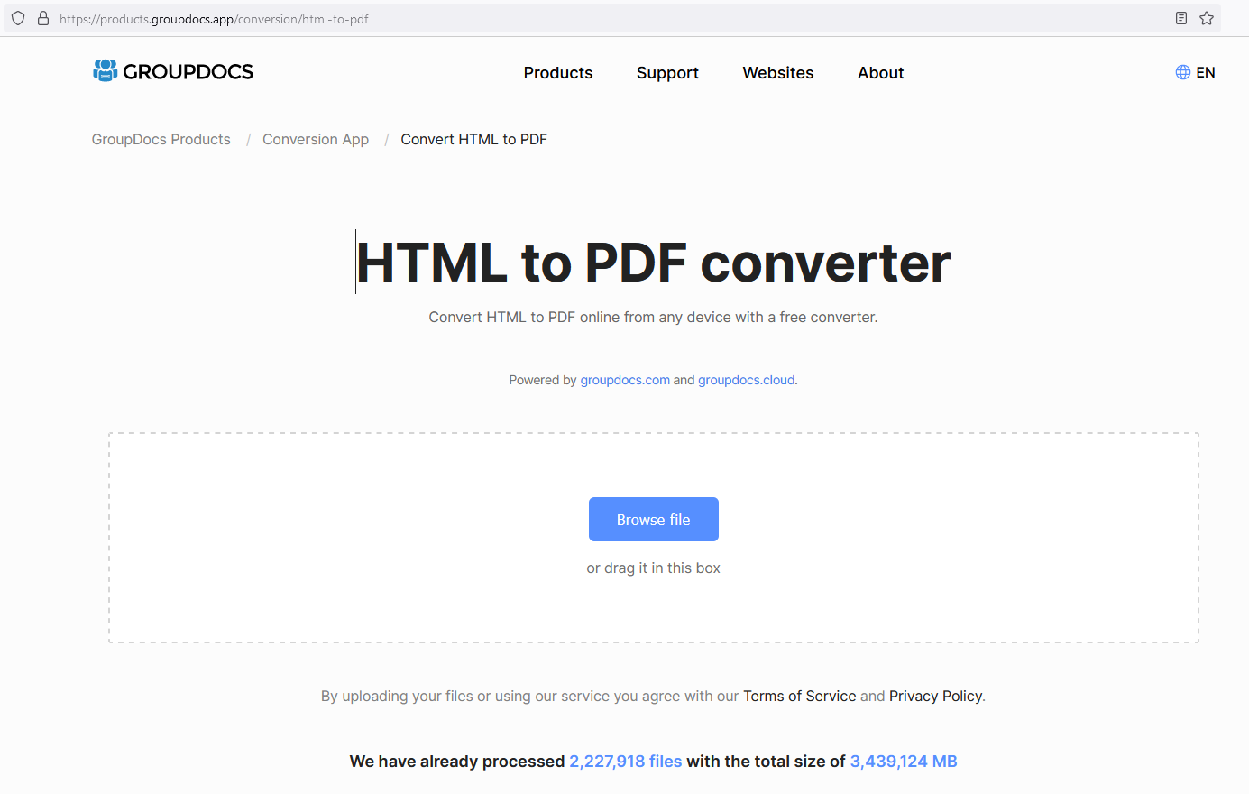 تطبيق مجاني لتحويل html إلى pdf