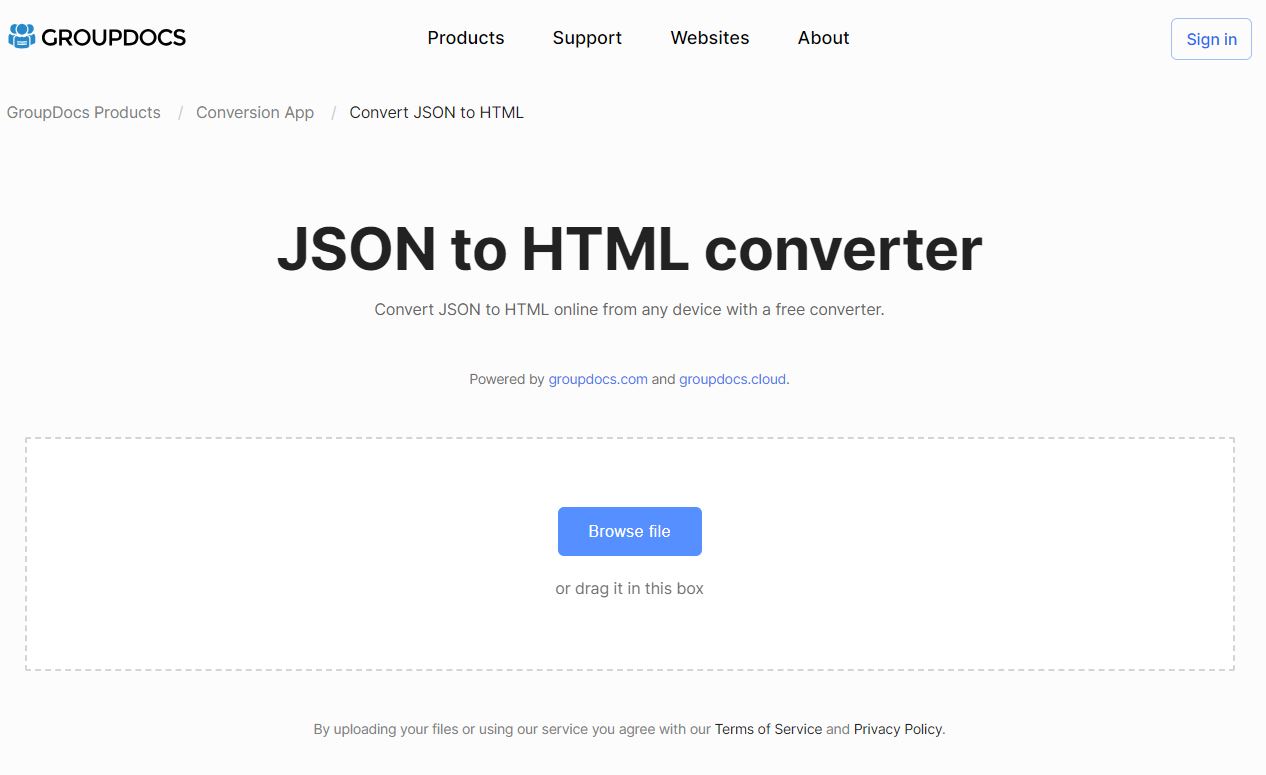 محول json إلى html