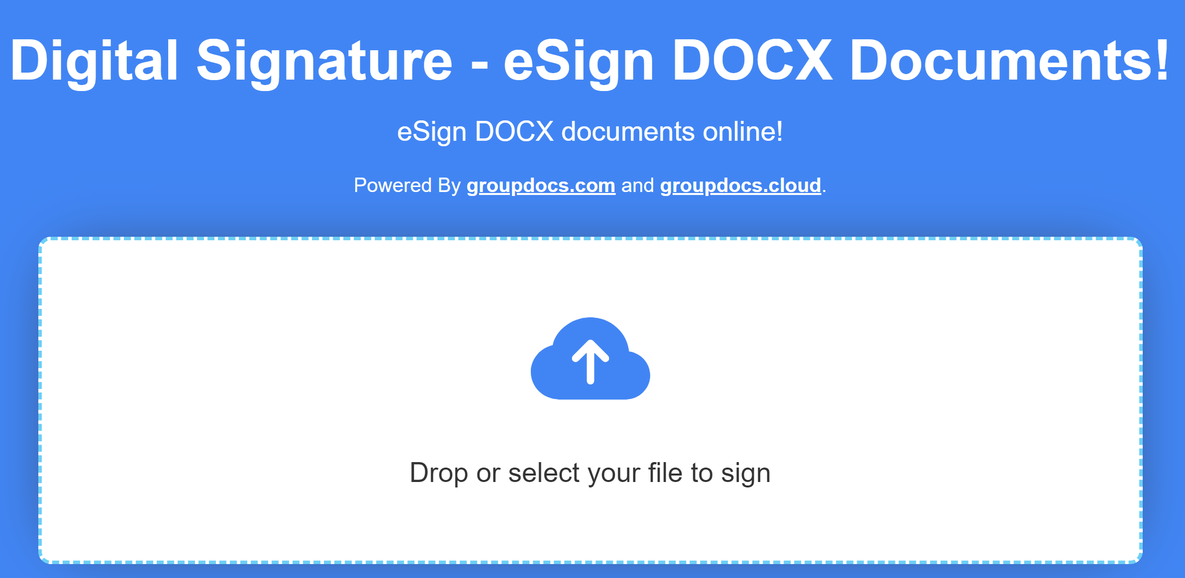 التوقيع الإلكتروني DOCX عبر الإنترنت