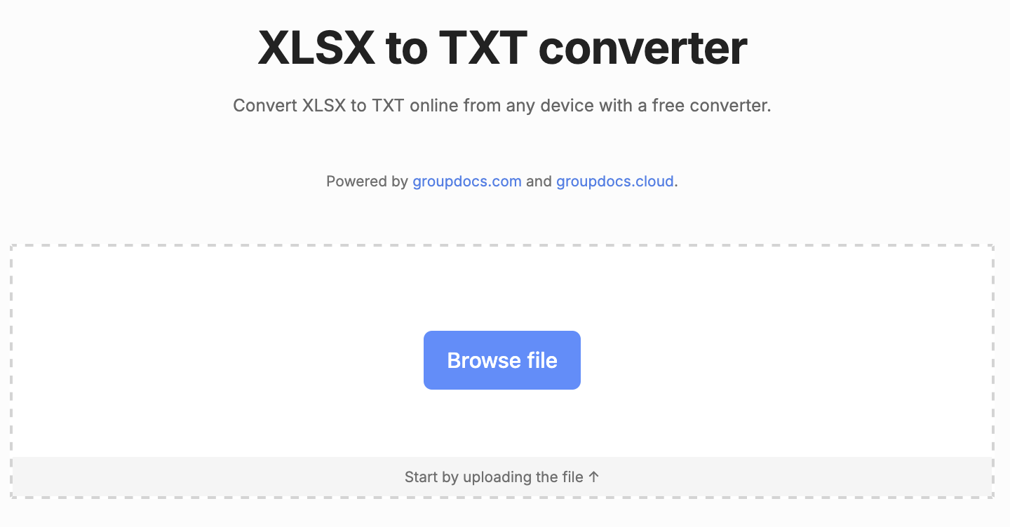xlsx to txt converter