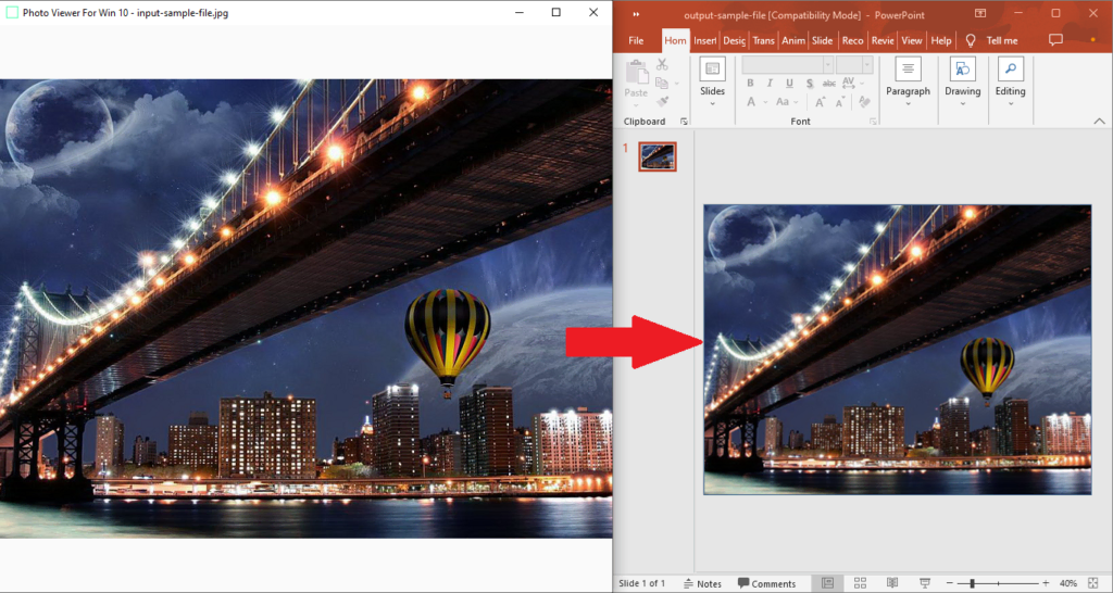 How to Convert JPG to PowerPoint Presentation in Java