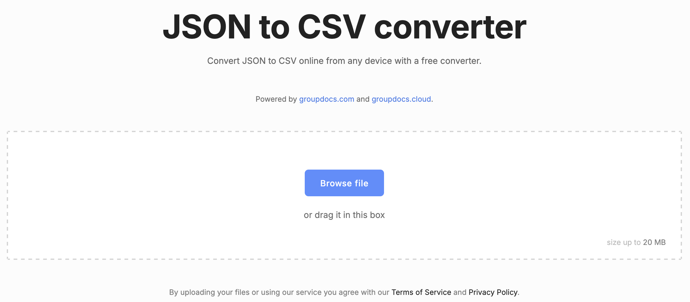 json to csv converter