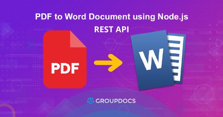 Convert PDF to Word in Node.js | PDF to DOCX or DOC Online