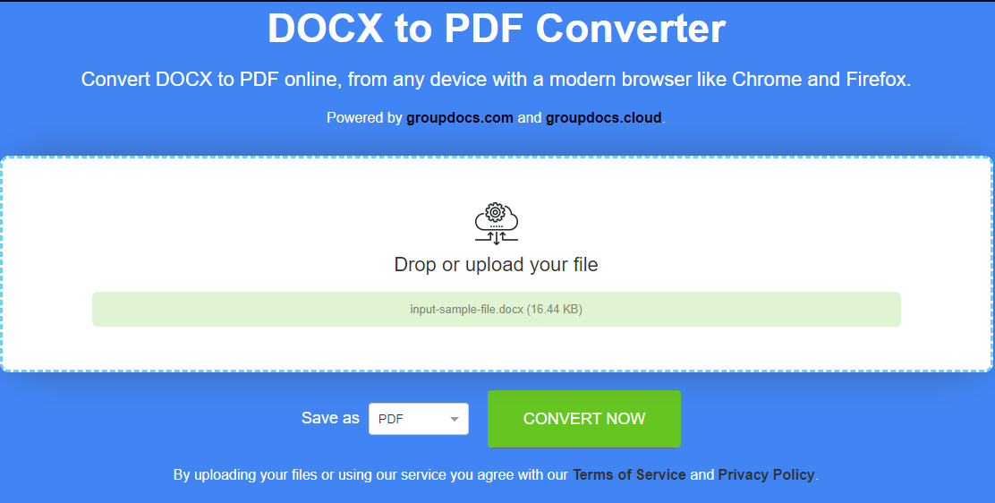 Free Word to PDF converter online
