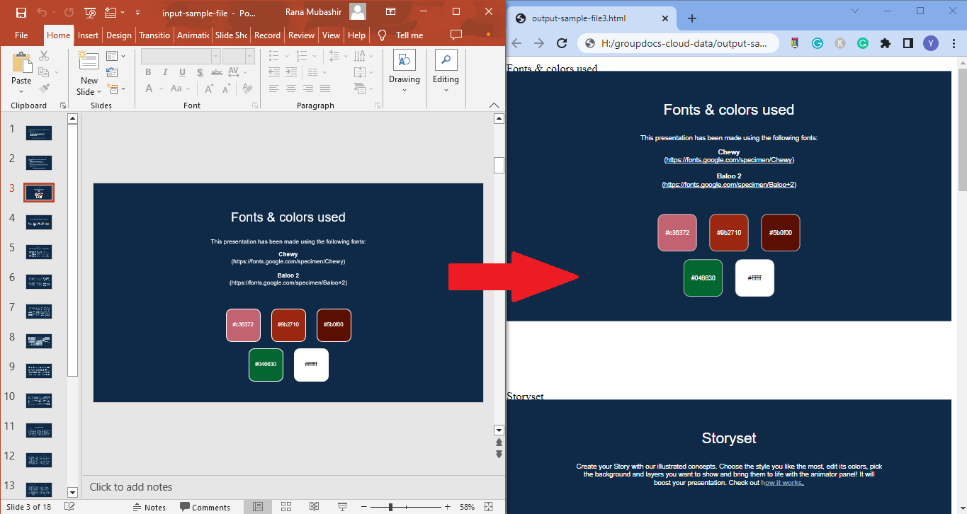 How to convert PowerPoint Presentations in HTML format using Java.