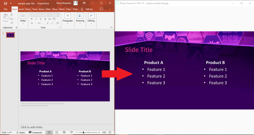 How to change PowerPoint to jpeg