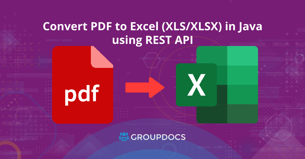 Online převod PDF do Excelu XLSX přes Java