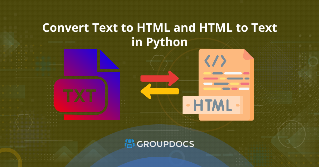 Převeďte text na HTML a HTML na text v Pythonu