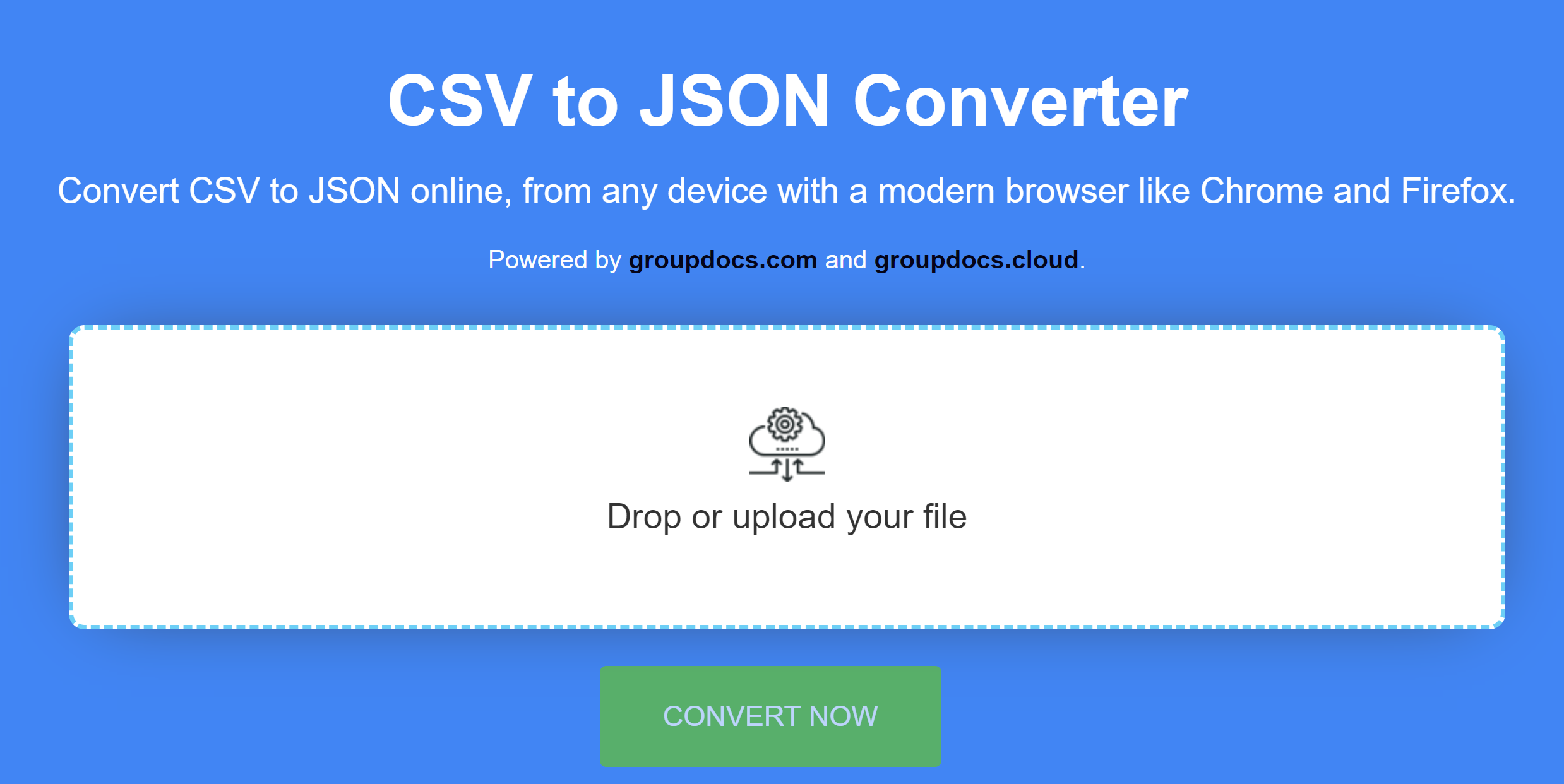 Online převodník CSV na JSON