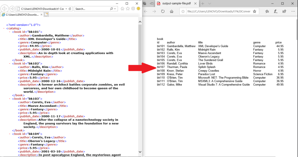 So konvertieren Sie online in Python von XML in PDF
