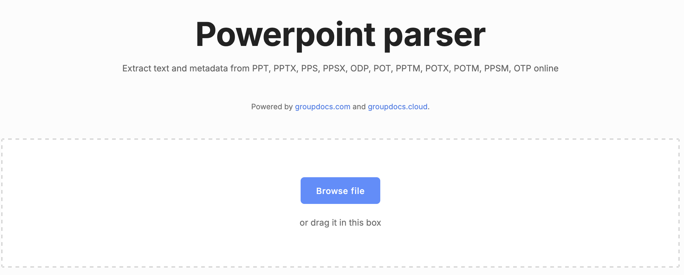 Online PowerPoint Text Extractor