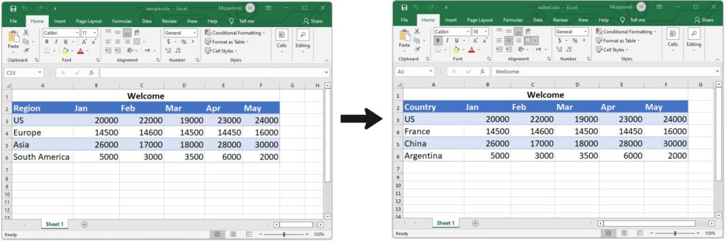 Modify Excel Spreadsheets using REST API in PHP.