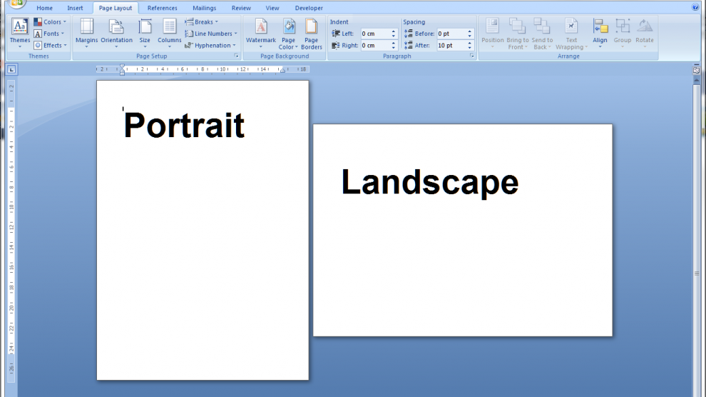 Cómo cambiar una página a paisaje en Word y cambiar el documento de Word a paisaje.