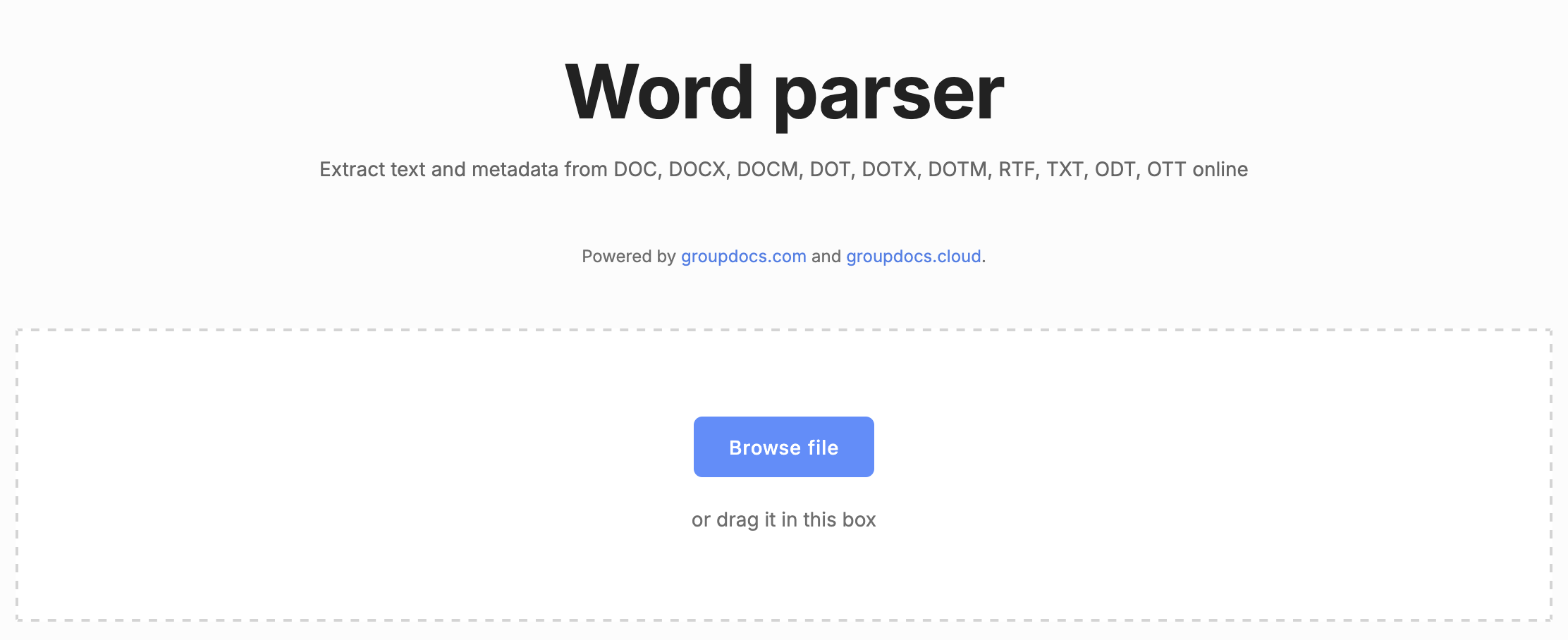Extractor de texto de palabras en línea
