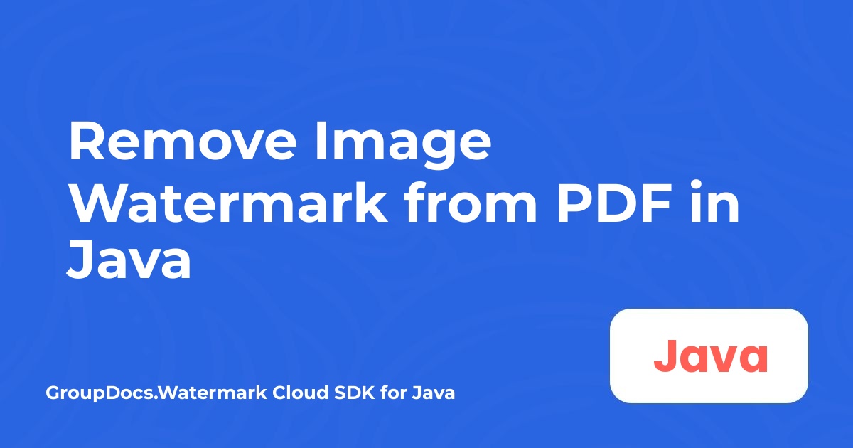 Eliminar marca de agua de imagen de PDF en Java