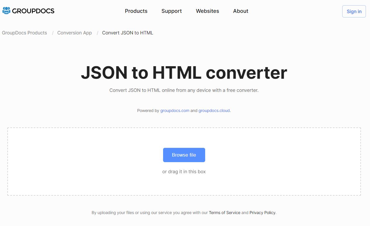 مبدل json به html