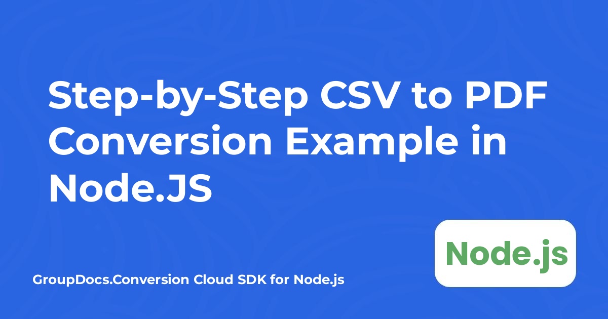 Contoh Konversi CSV ke PDF Langkah demi Langkah di Node.JS