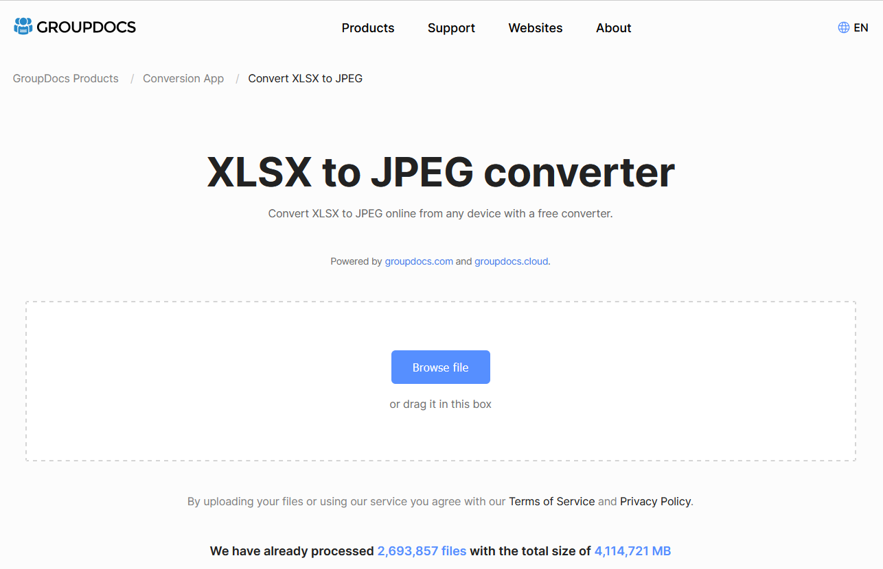 xlsx nell'app JSON
