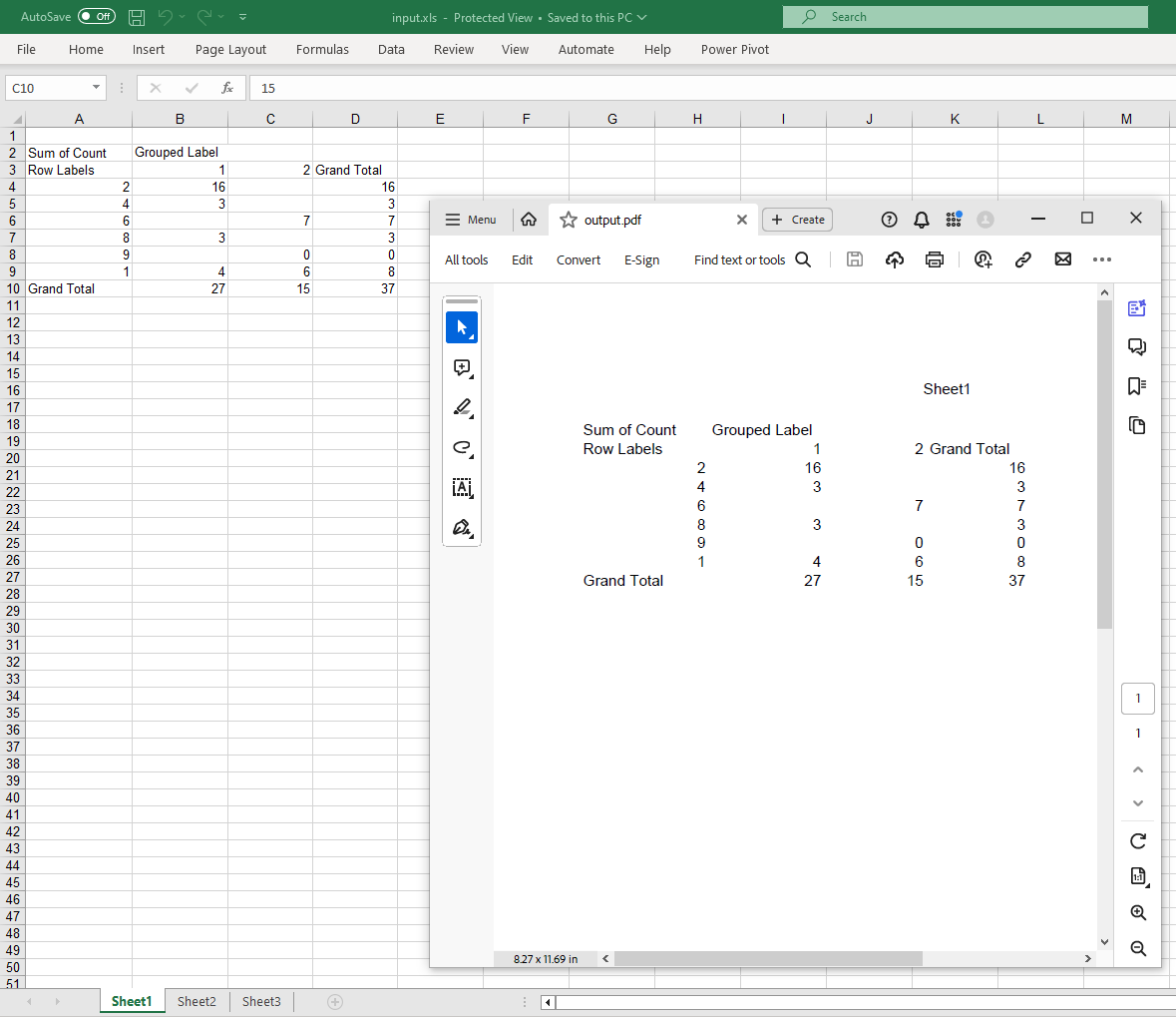 Excel in PDF