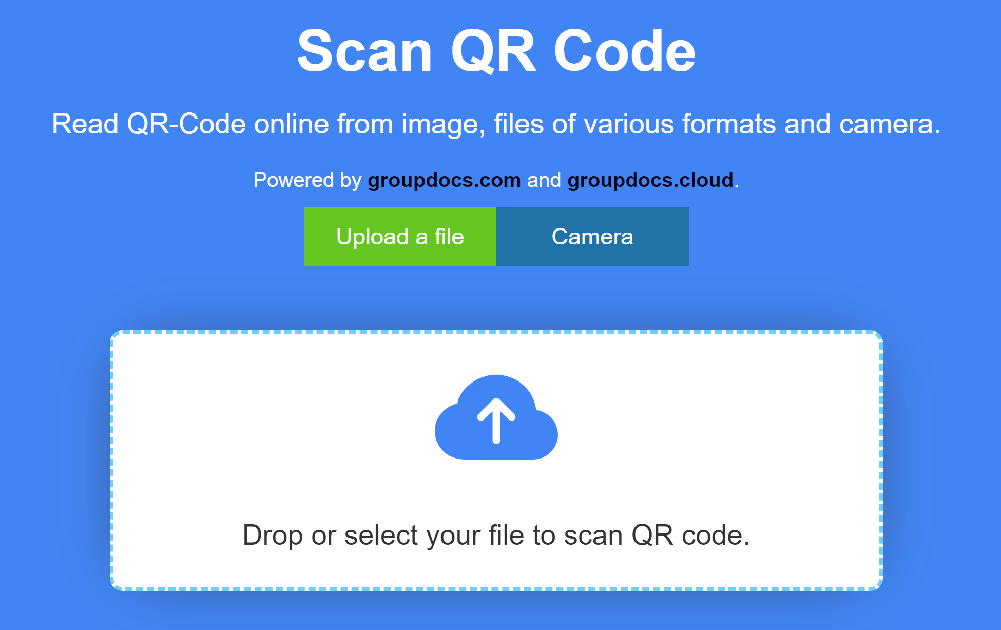 Sito web dello scanner di codici QR