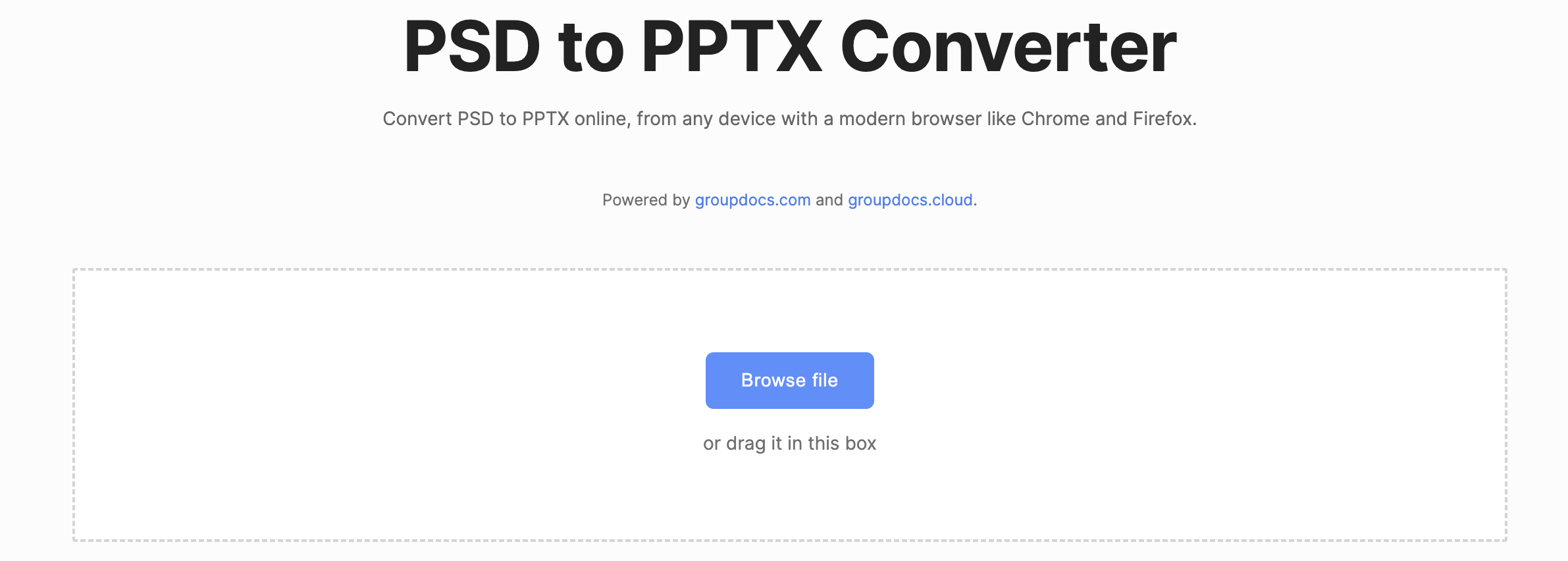 オンラインでPSDをPPTXに変換します