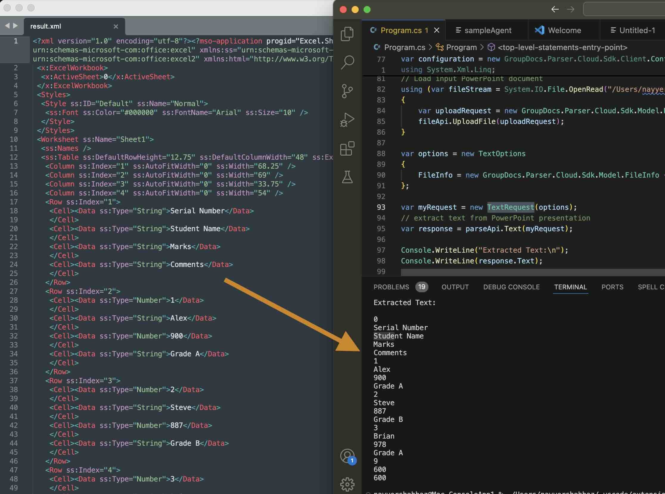 C#でXMLテキストを取得する