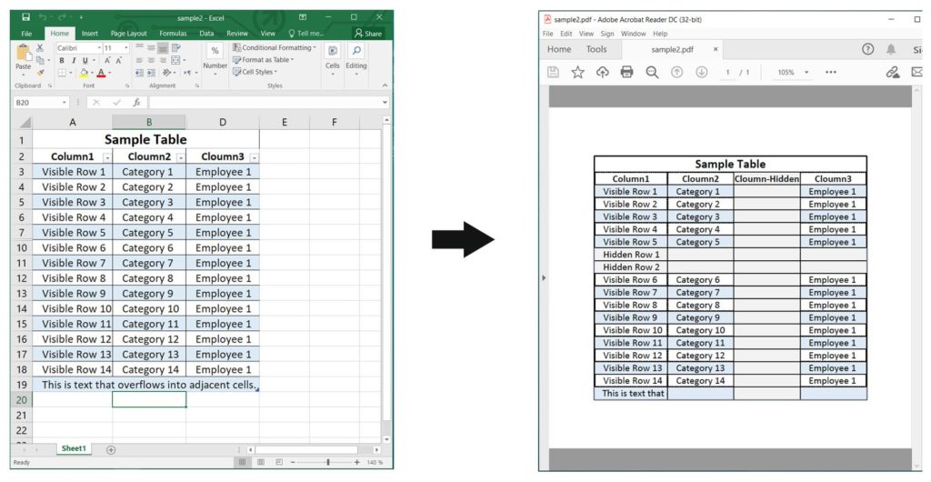 Node.js を使用したレンダリング オプションを使用して Excel を PDF にレンダリングする
