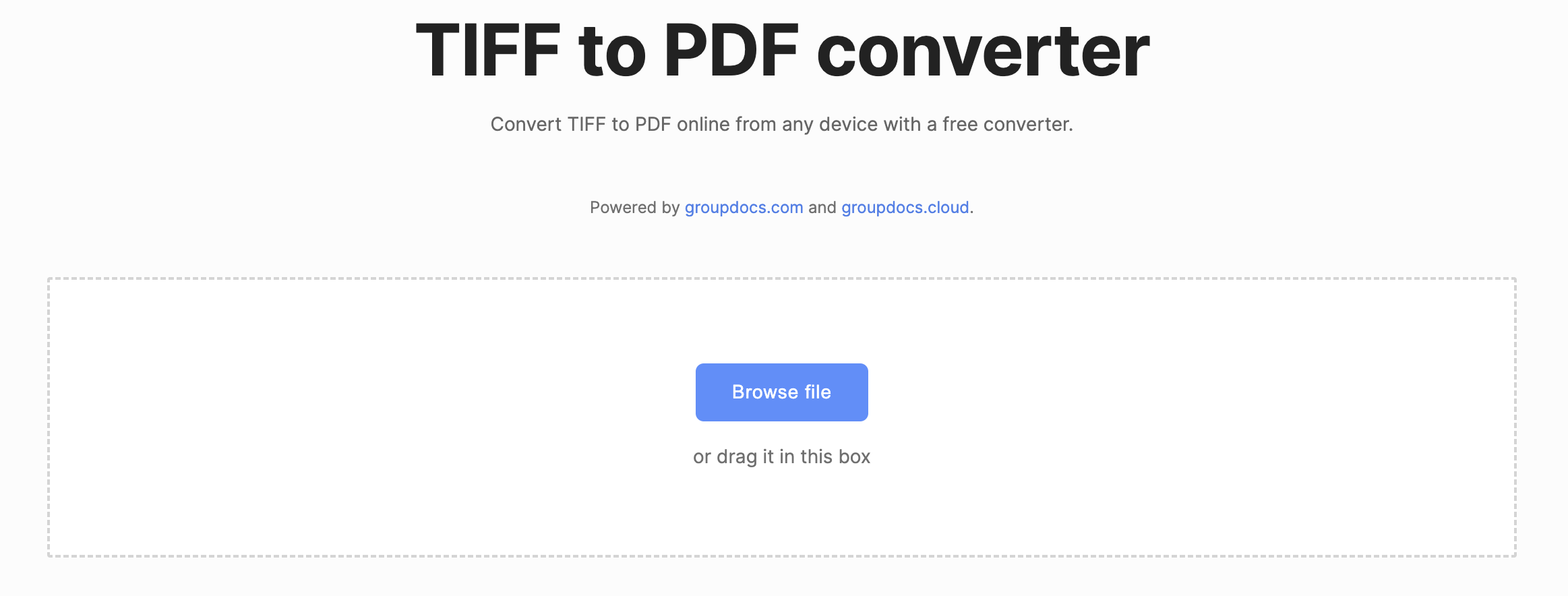 TIFF to PDF converter