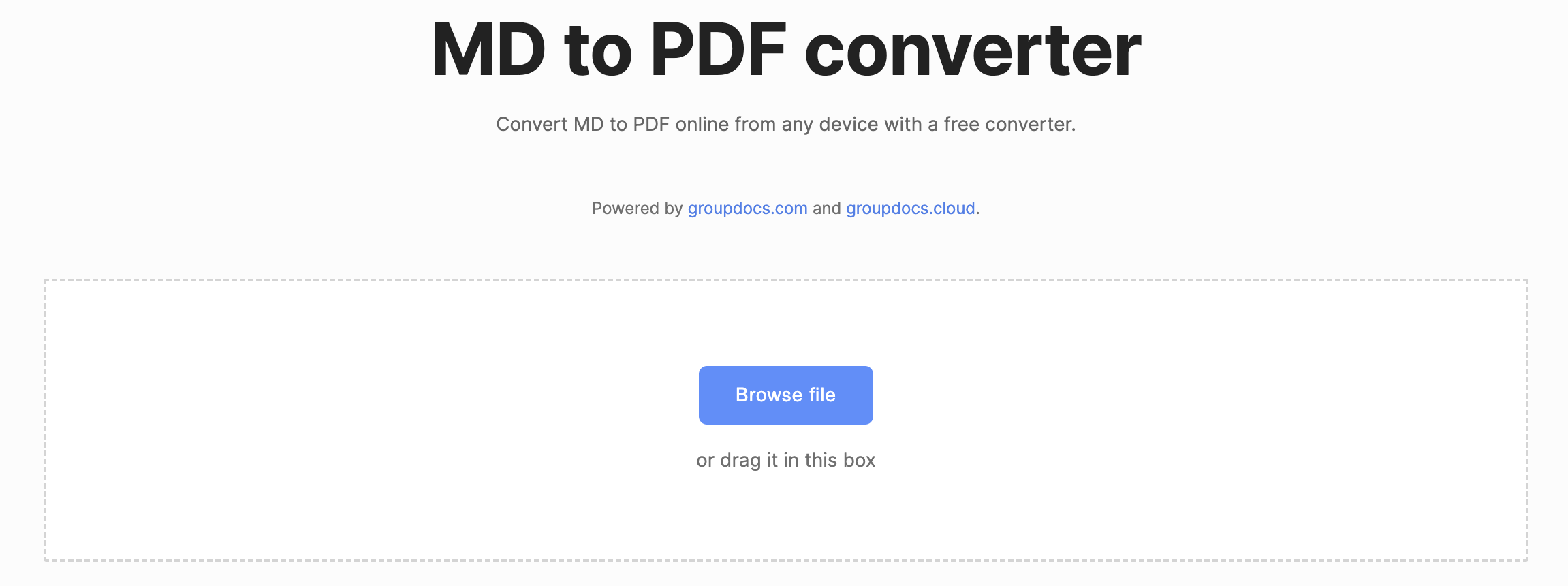 internetowy konwerter MD na PDF