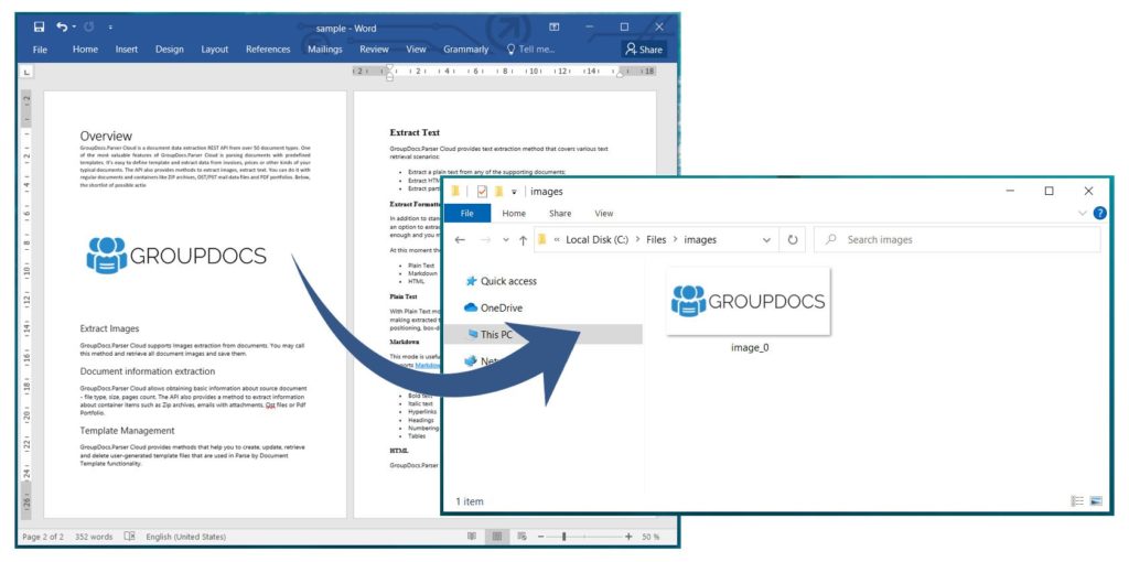 Extrair imagens de documentos do Word usando Node.js