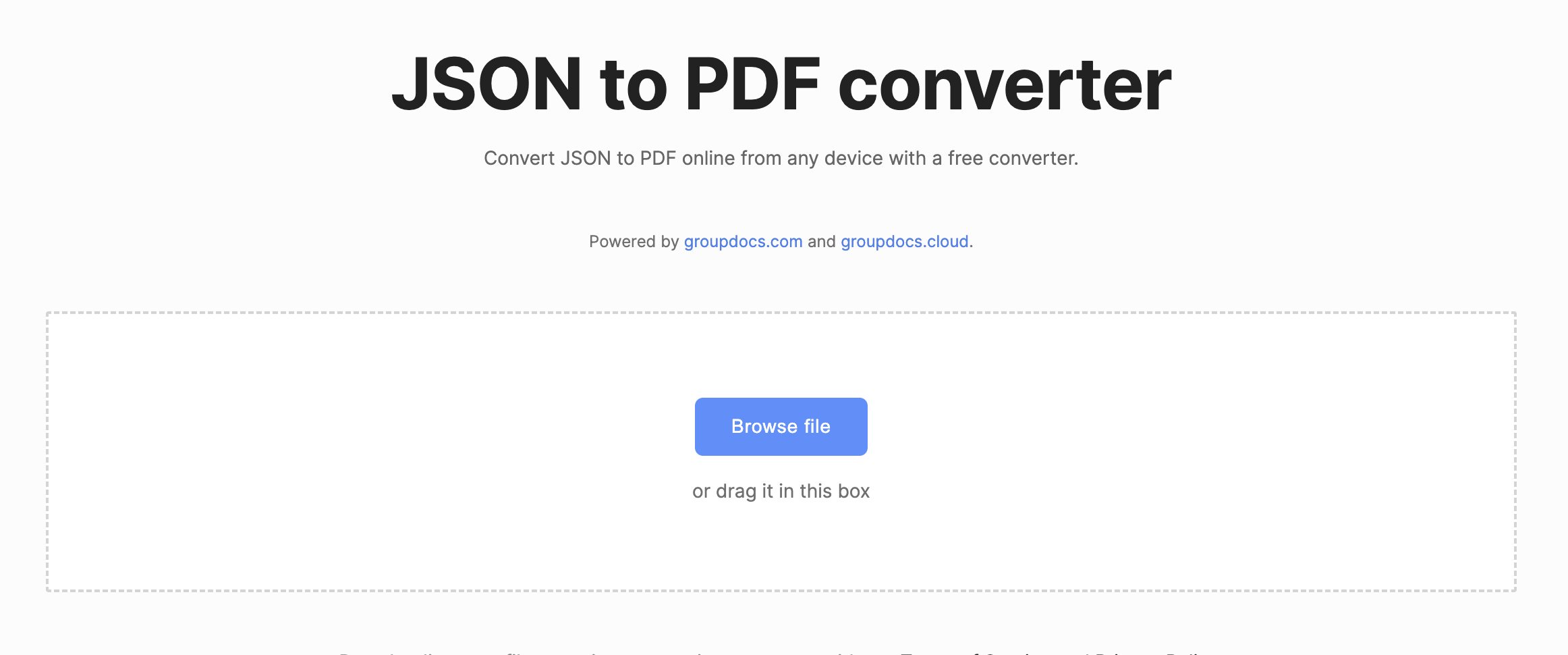 конвертировать json в pdf онлайн