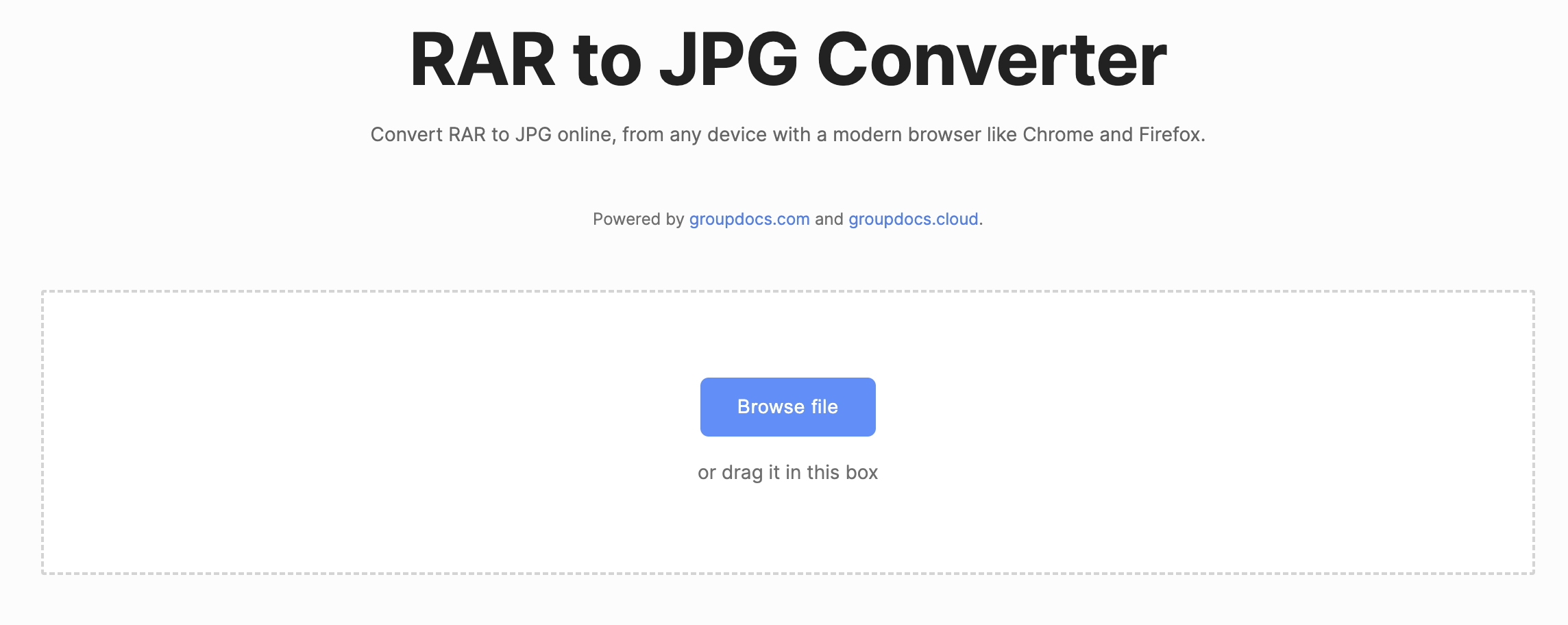 Конвертируйте RAR в JPG онлайн