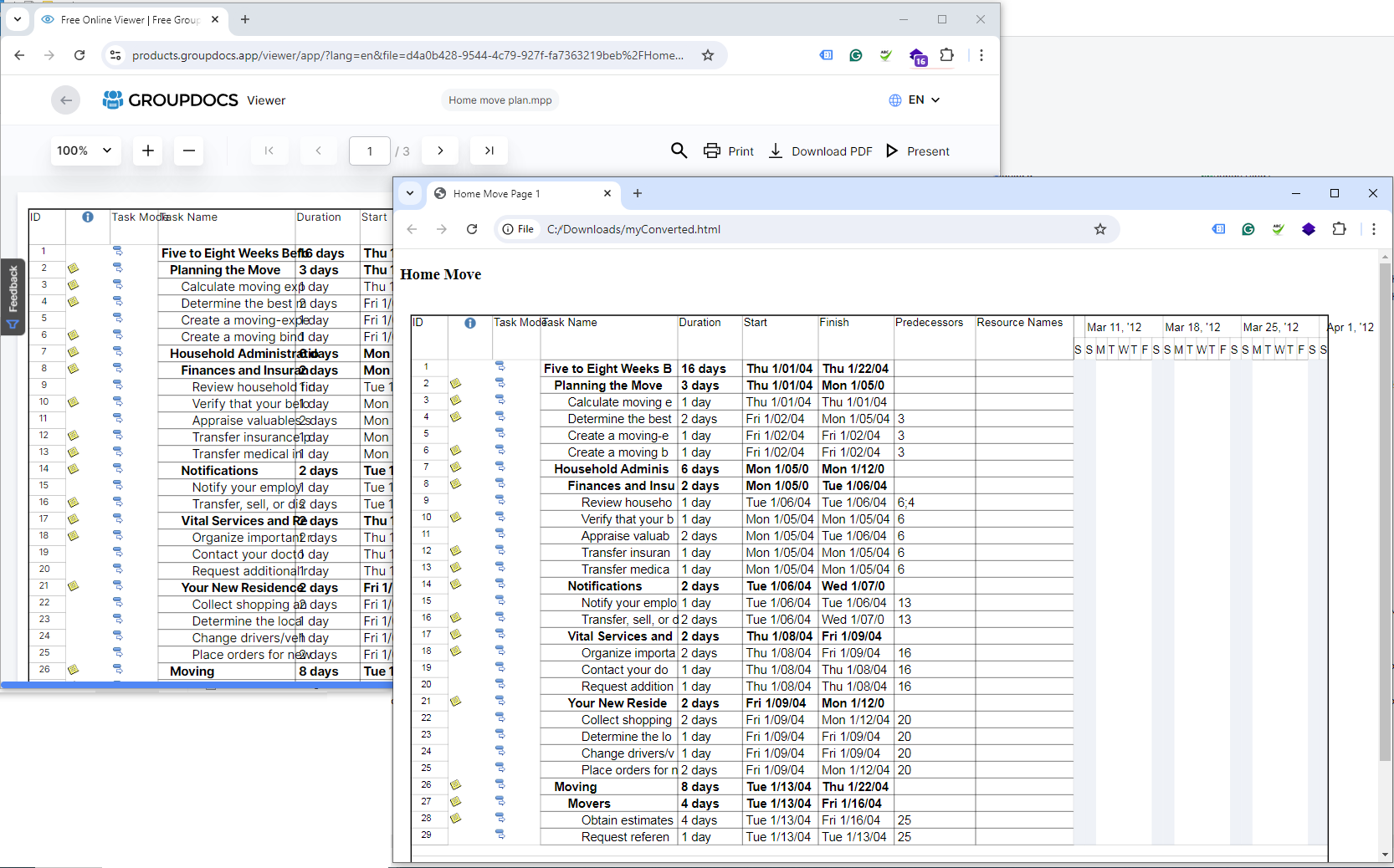 mpp to html converter
