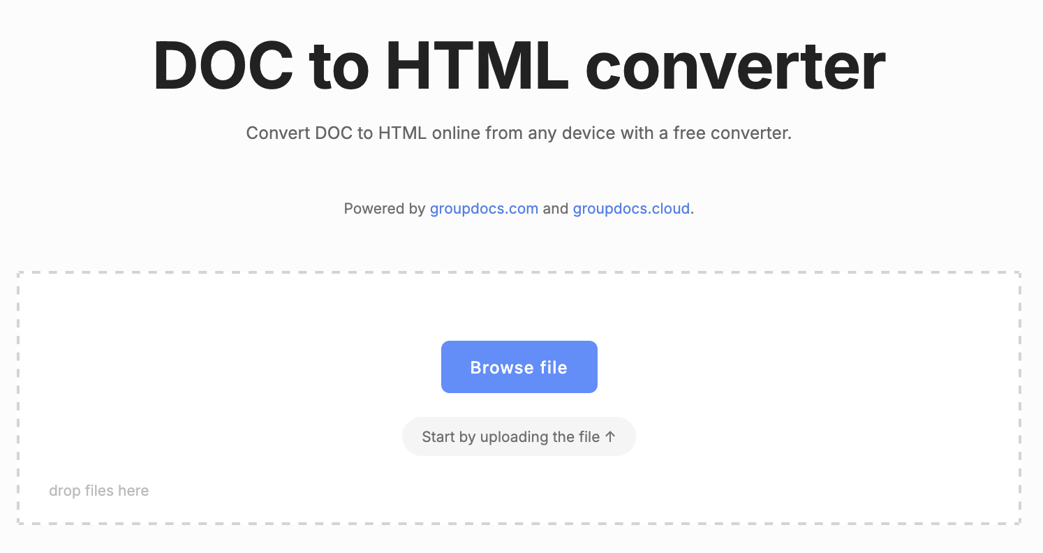 ฟรีตัวแปลง DOCX เป็น HTML