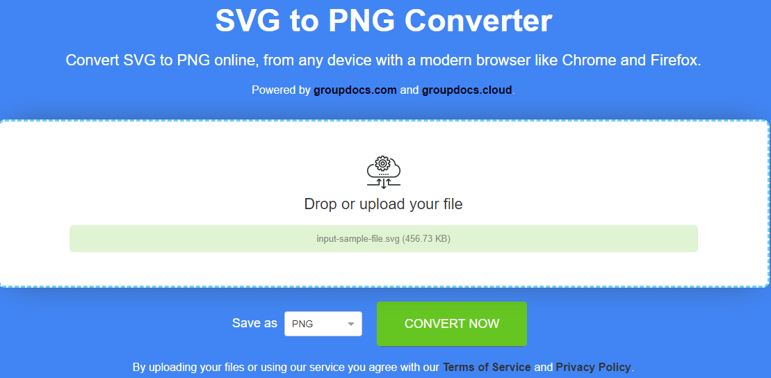 ฟรีตัวแปลง SVG เป็น PNG ออนไลน์