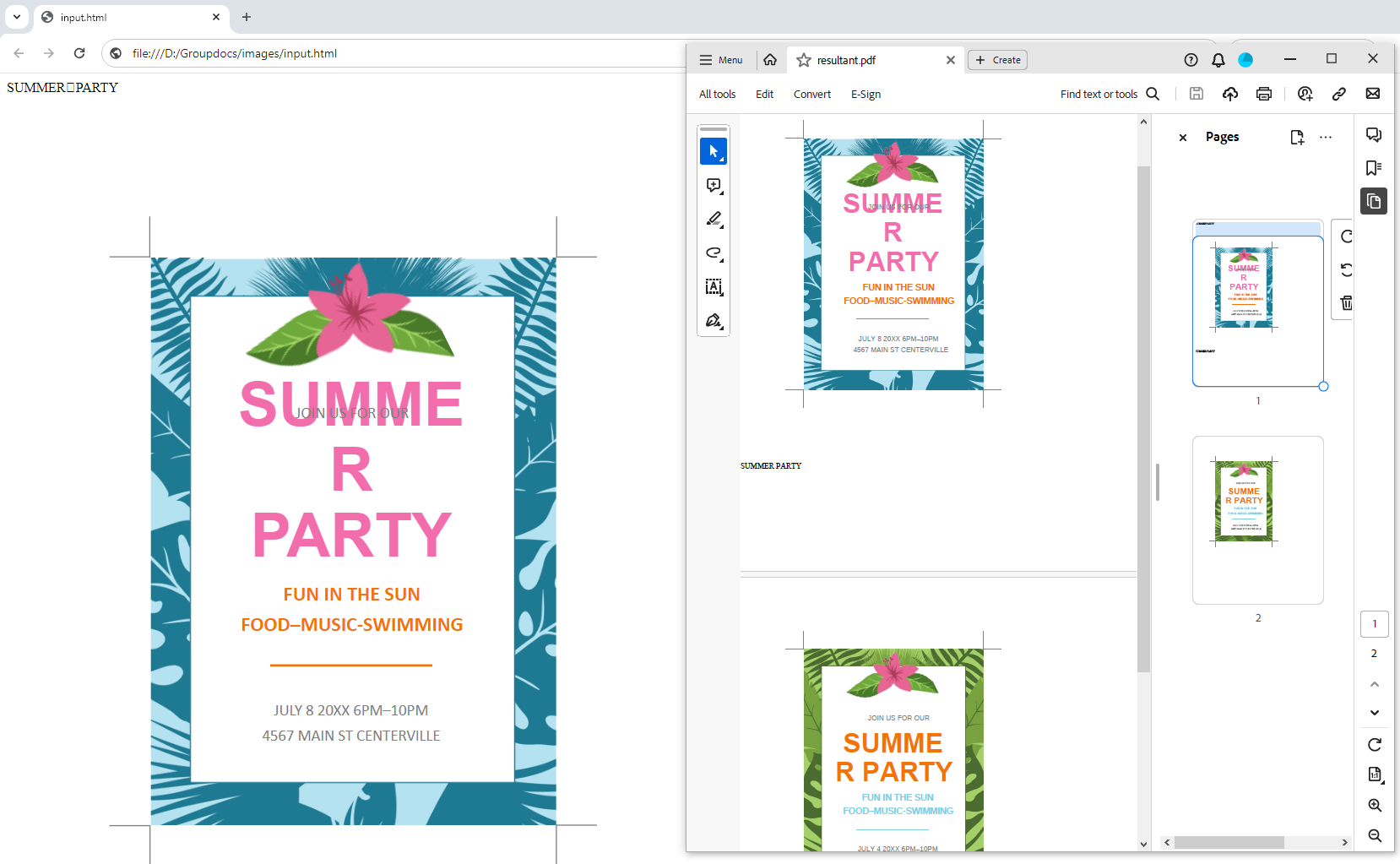 ฟรี HTML เป็น PDF ตัวแปลง