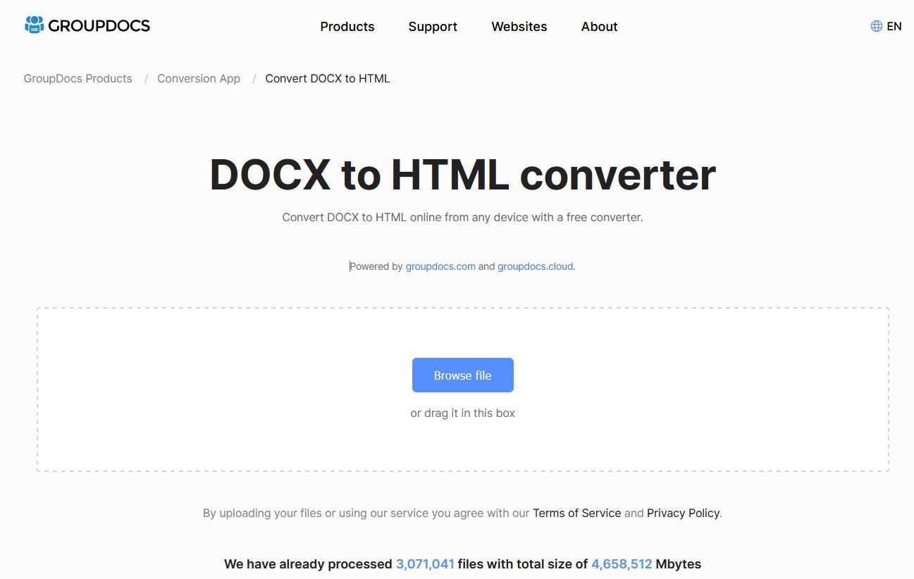 DOCX 到 HTML 轉換器
