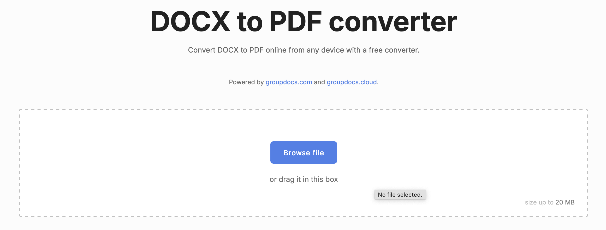 DOCX to PDF converter