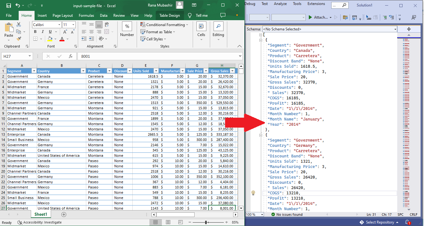 如何使用 Java 在線將 Excel 轉換為 JSON