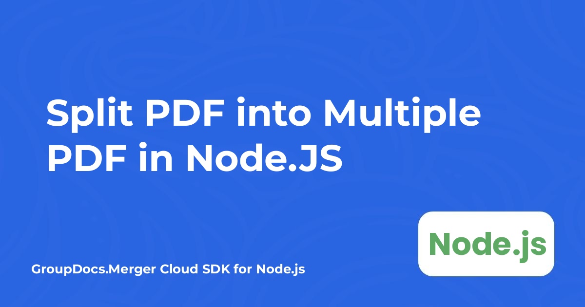 在 Node.JS 中將 PDF 拆分為多個 PDF