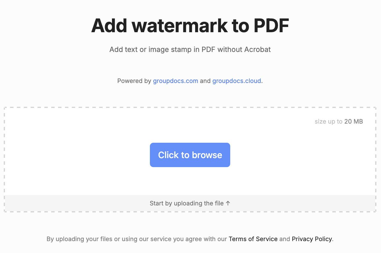 在线添加水印到PDF